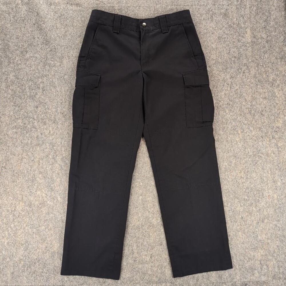 Blauer Pants Womens 10 Dark Navy Cargo Twill Workwear Elastic Waist Pockets